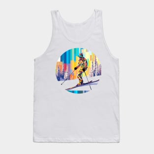 Alpin Ski Sport Game Champion Competition Abstract Tank Top